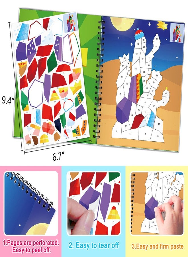 TBEEJ 2PCS Bible Crafts for Kids Ages 4-8 Sticker Paint Books Airplane Activities Includes Christian Jesus Angel Adam&Eve and More Designs Gift Party Create 20 Pictures（Sticker Sheets are Separate） - Image 5